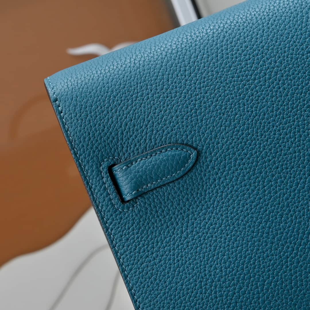 Hermes Kelly depeches Togo 36 briefcase In Blue CalfskIn WAX High