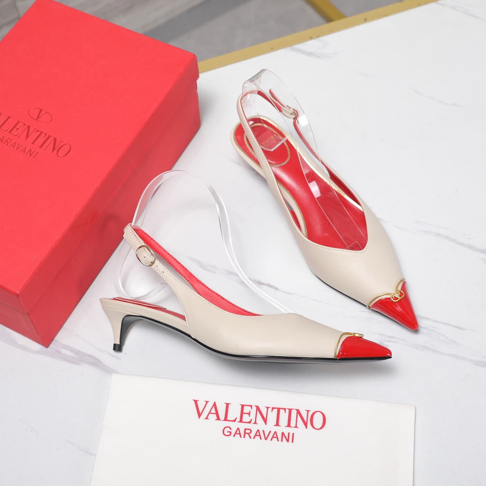 Valentino Garavani VLogo Signature kitten-heel slingback pumps