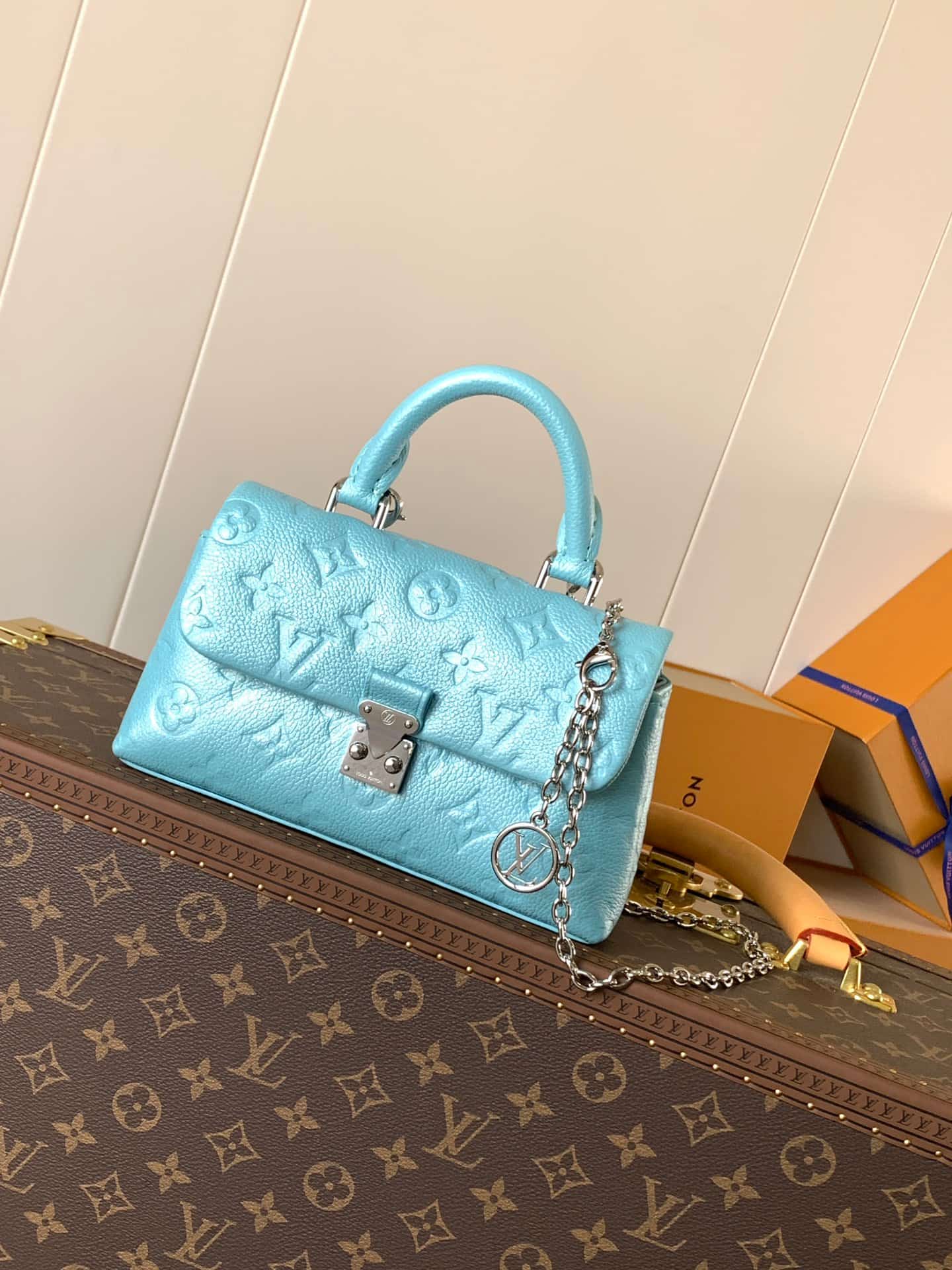 Louis Vuitton Nano Madeleine Azur Frost Supple grained cowhide leather M12211 High