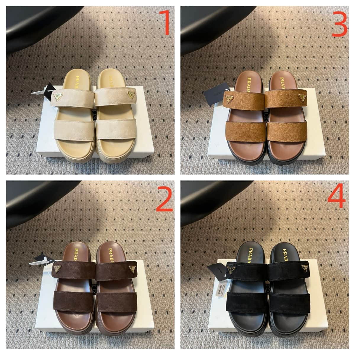 Prada Leather Fussbett Slides