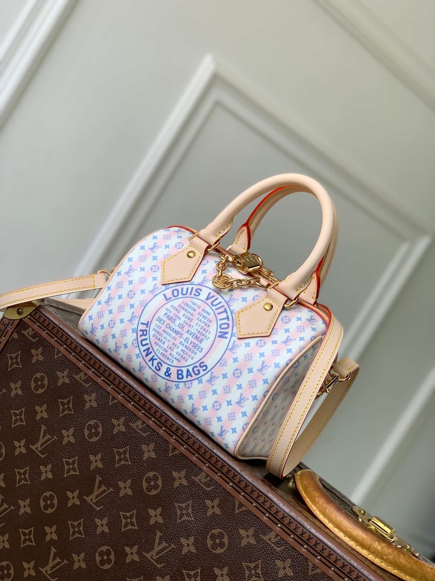 Louis Vuitton Speedy Bandoulière 20 Blue Coated canvas M28668 High