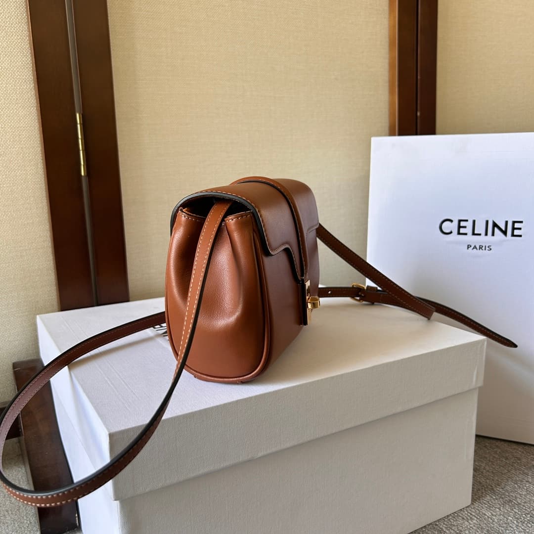 Celine Calfskin Small 16 Bag in Tan High