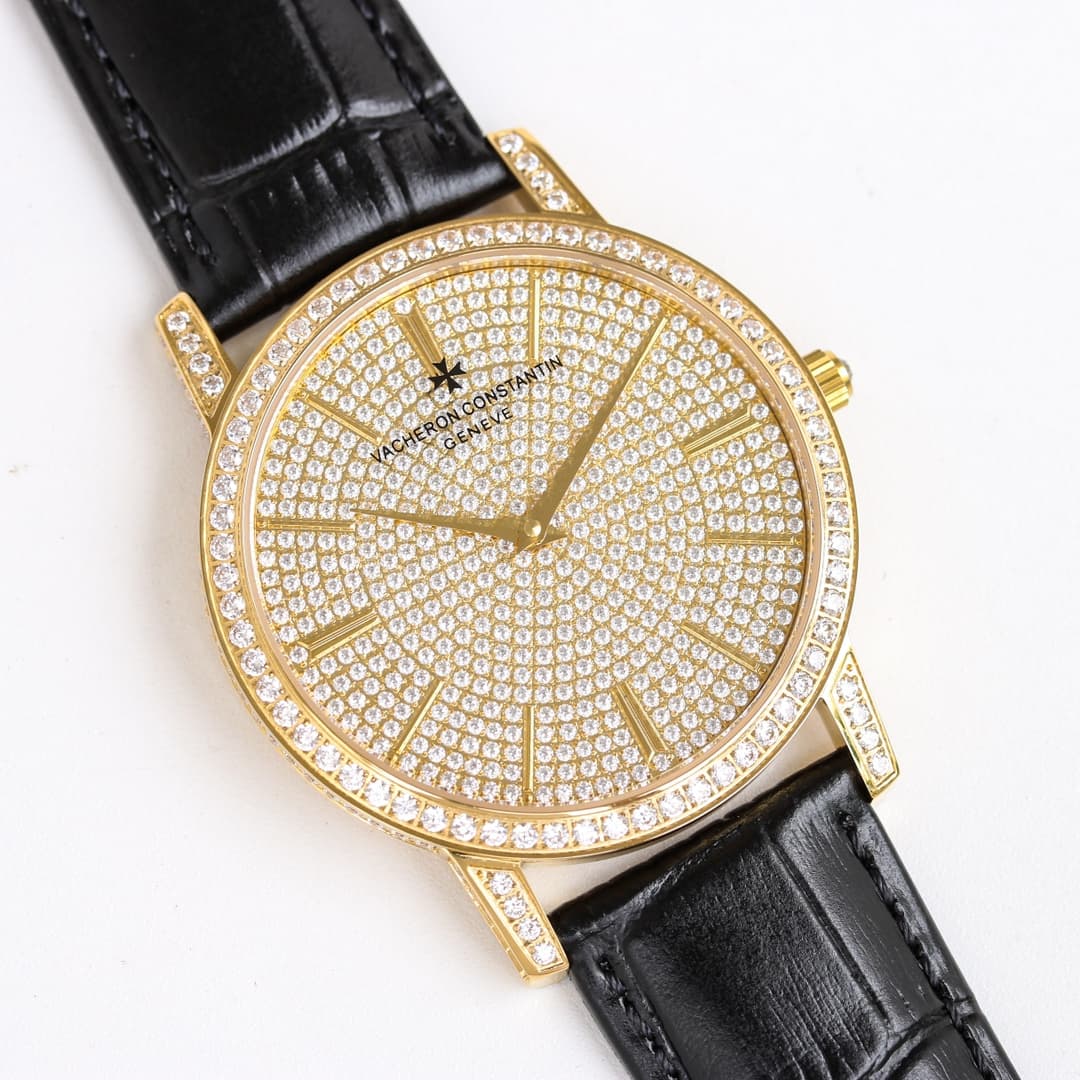Vacheron Constantin Traditionnelle Watch with Gold  Paved Diamonds TOP