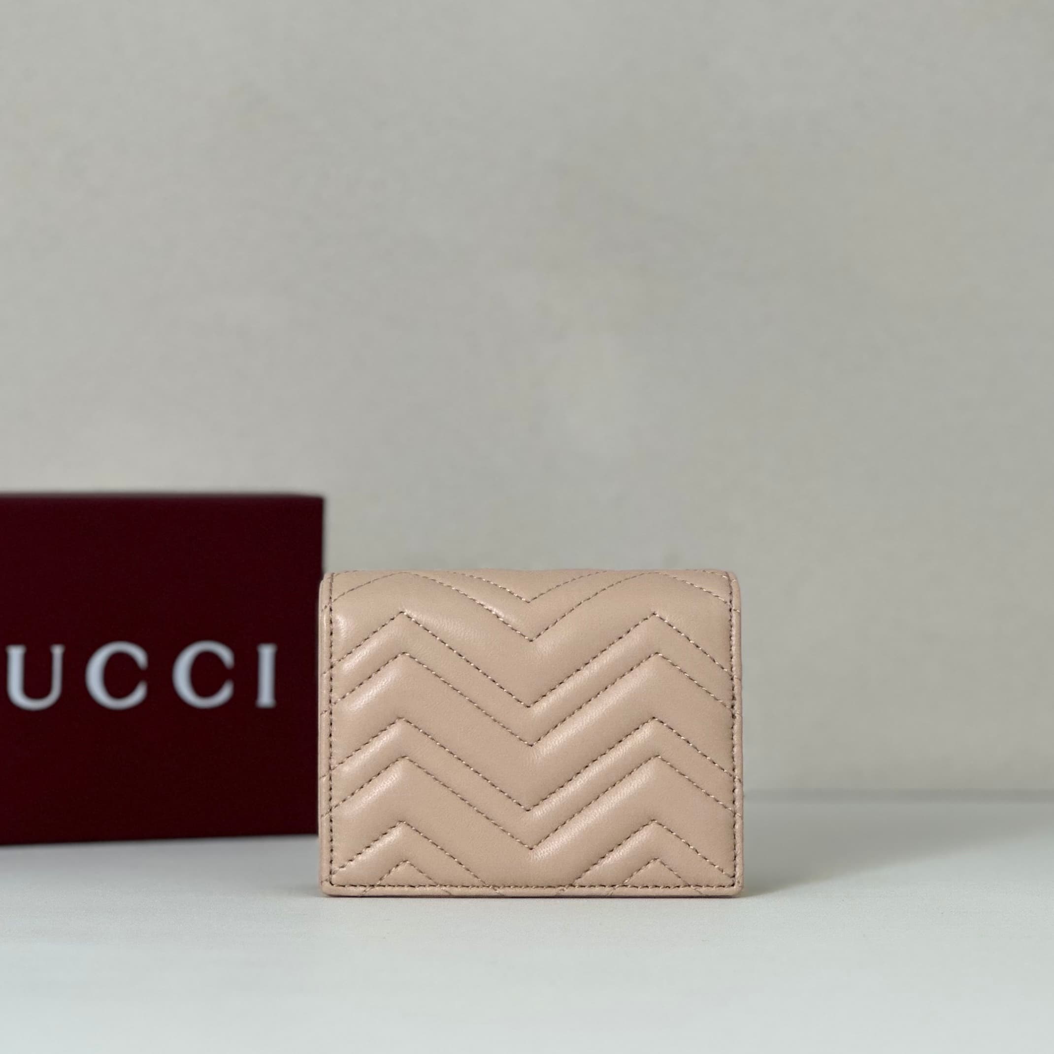 Gucci GG Marmont Small Wallet Beige 466492 High