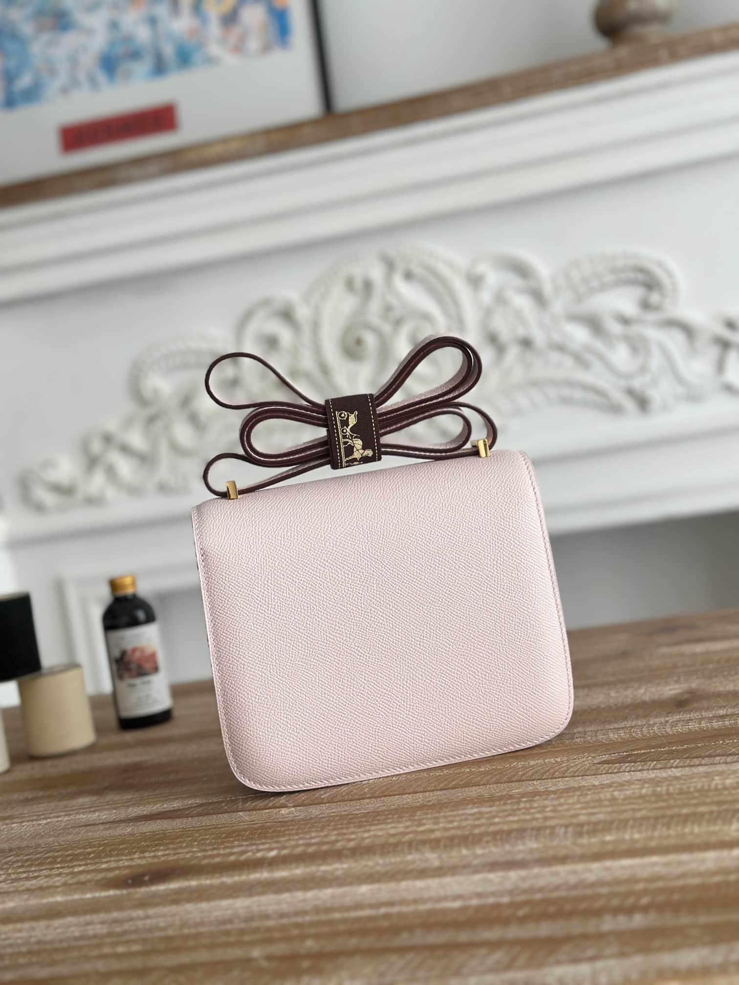 Hermes Mini Constance 18cm Epsom Bag WAX Rose Sheherazade High