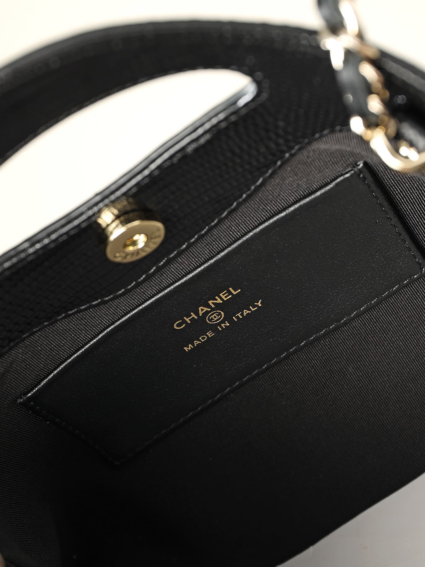 Chanel 31 Mini BAG Lizard-embossed Calfskin& Gold-Tone Metal AP3656 Black A