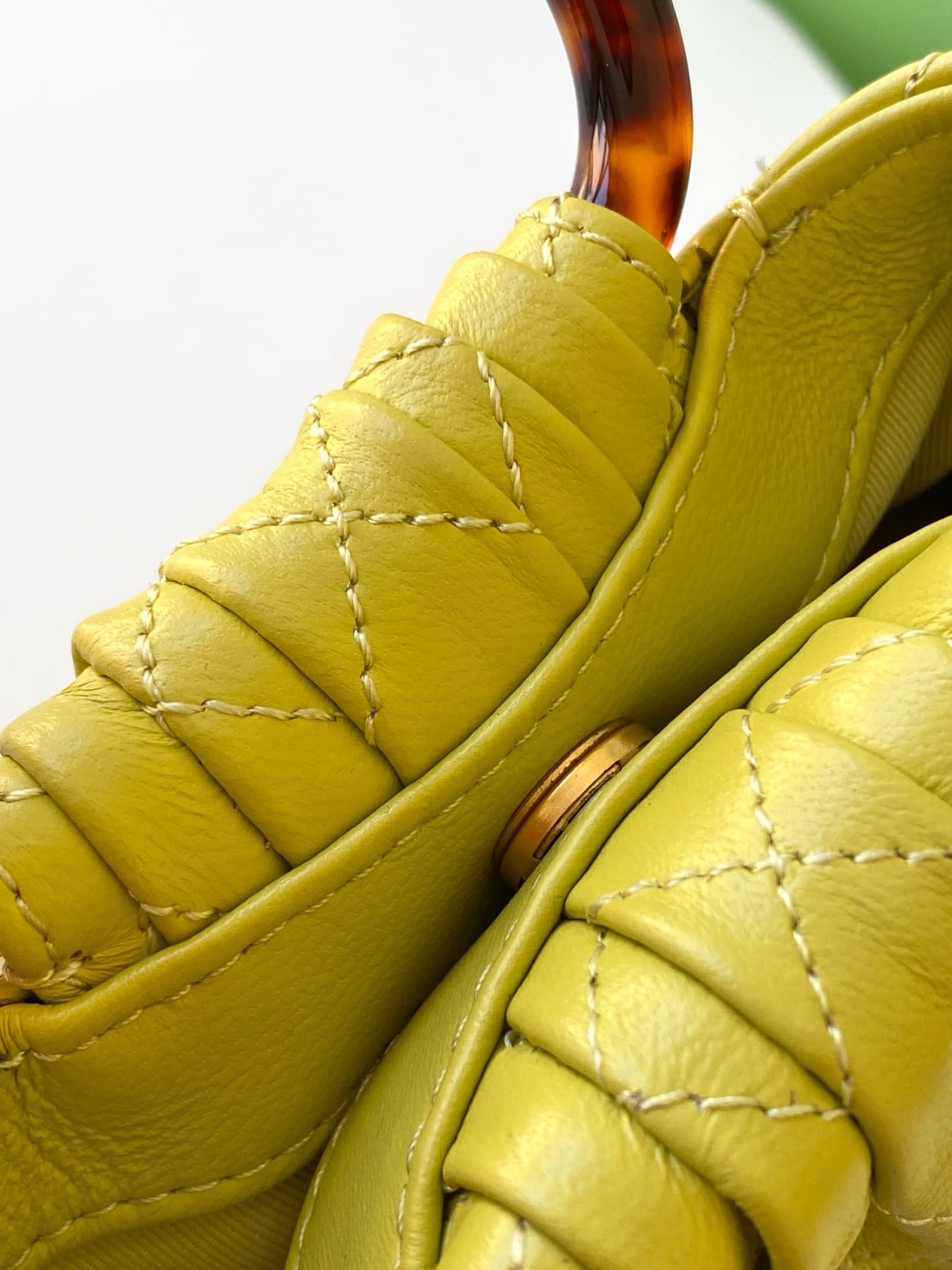 Chanel Mini Hobo Bag Lambskin-Shell Effect Plexi & Gold-Tone Metal Yellow AS4981 High