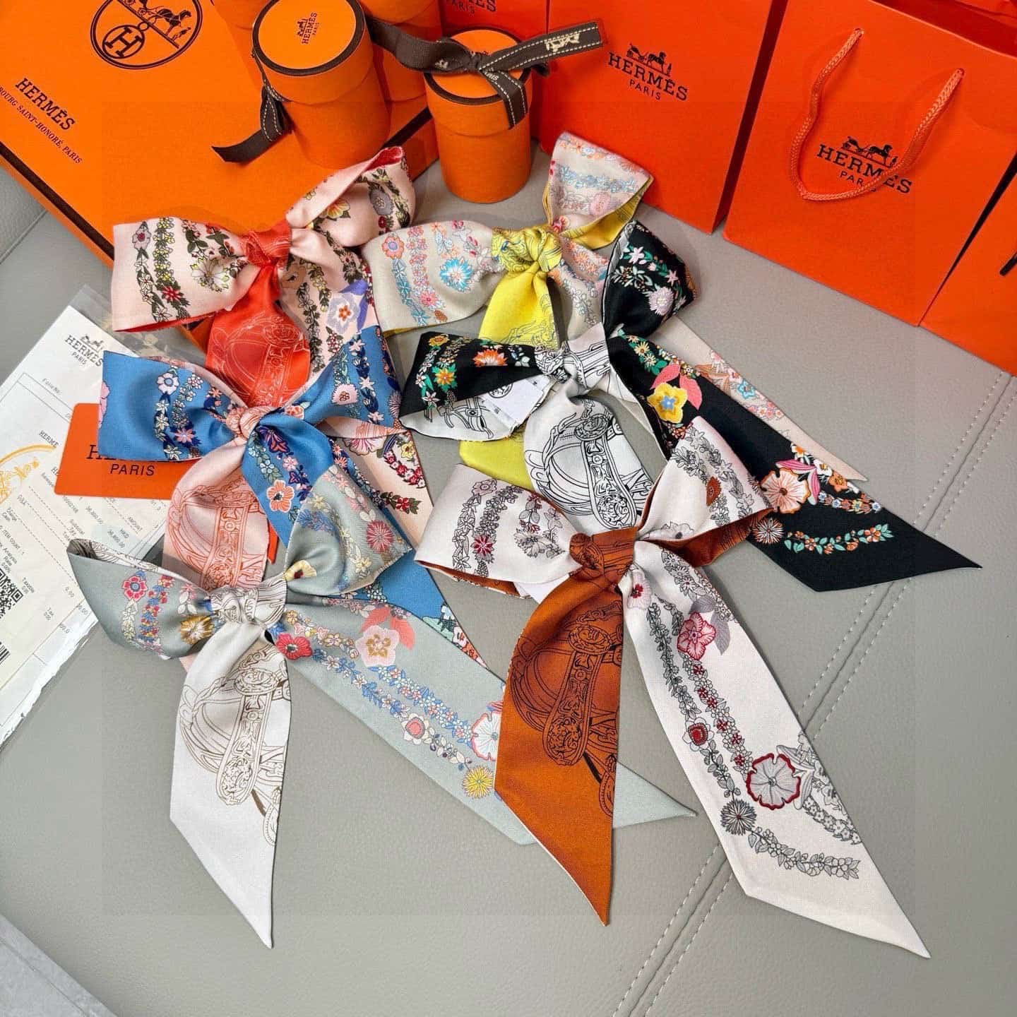 Hermès Brides de Gala en Fleurs Twilly