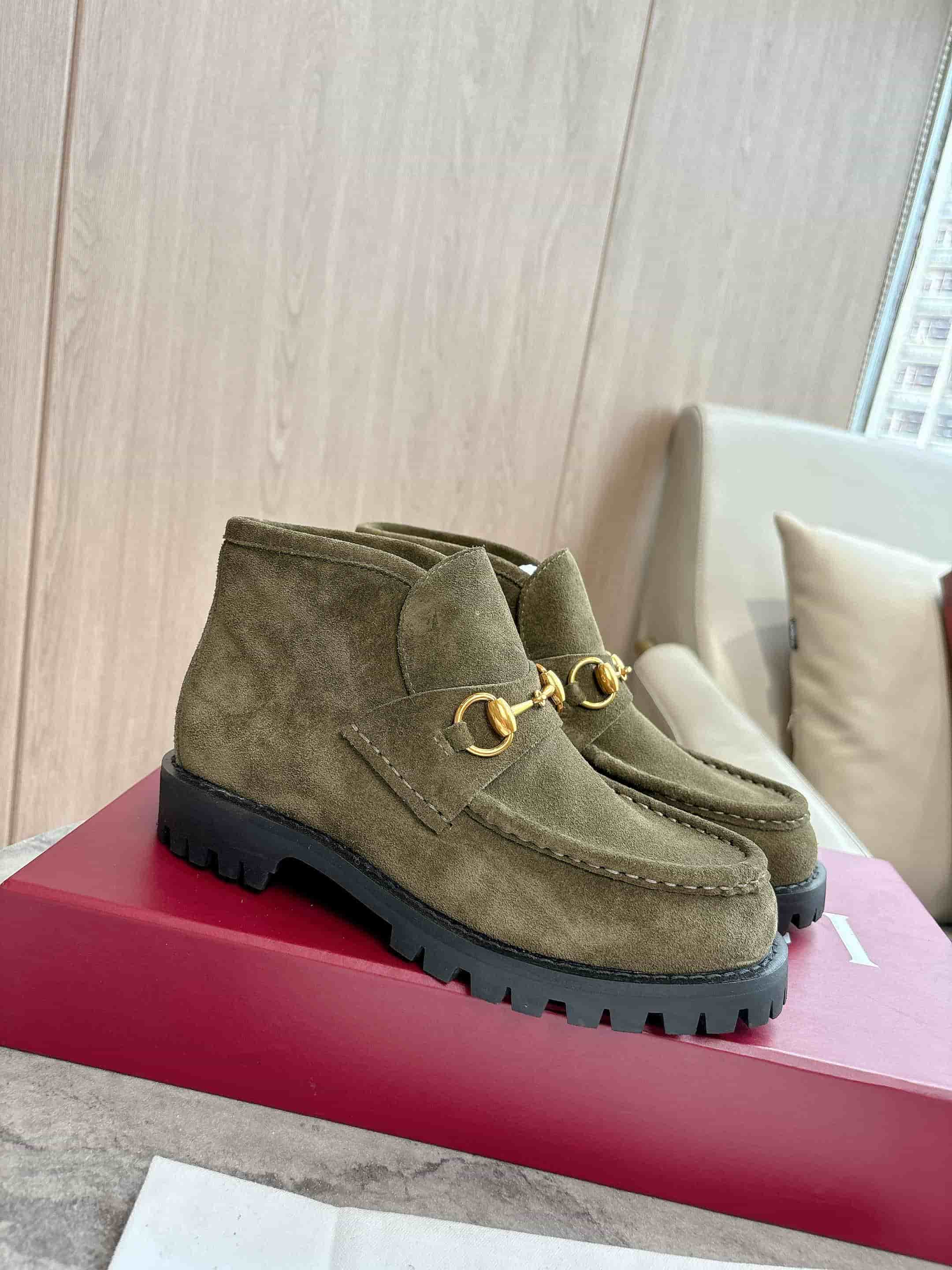 Gucci Women's Horsebit ankle boot in dark green