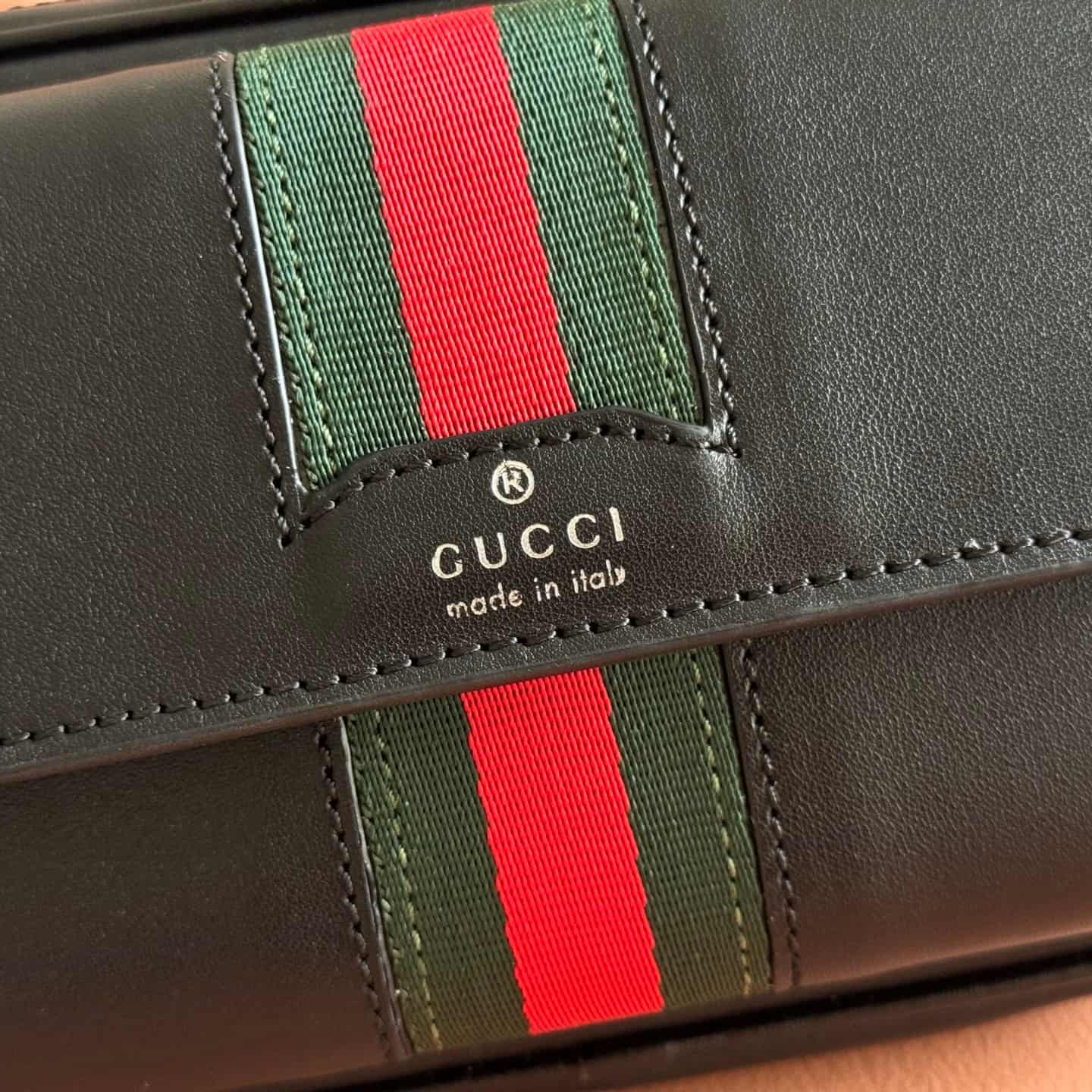Gucci Web Trademark mini bag Black soft leather ‎867268 High