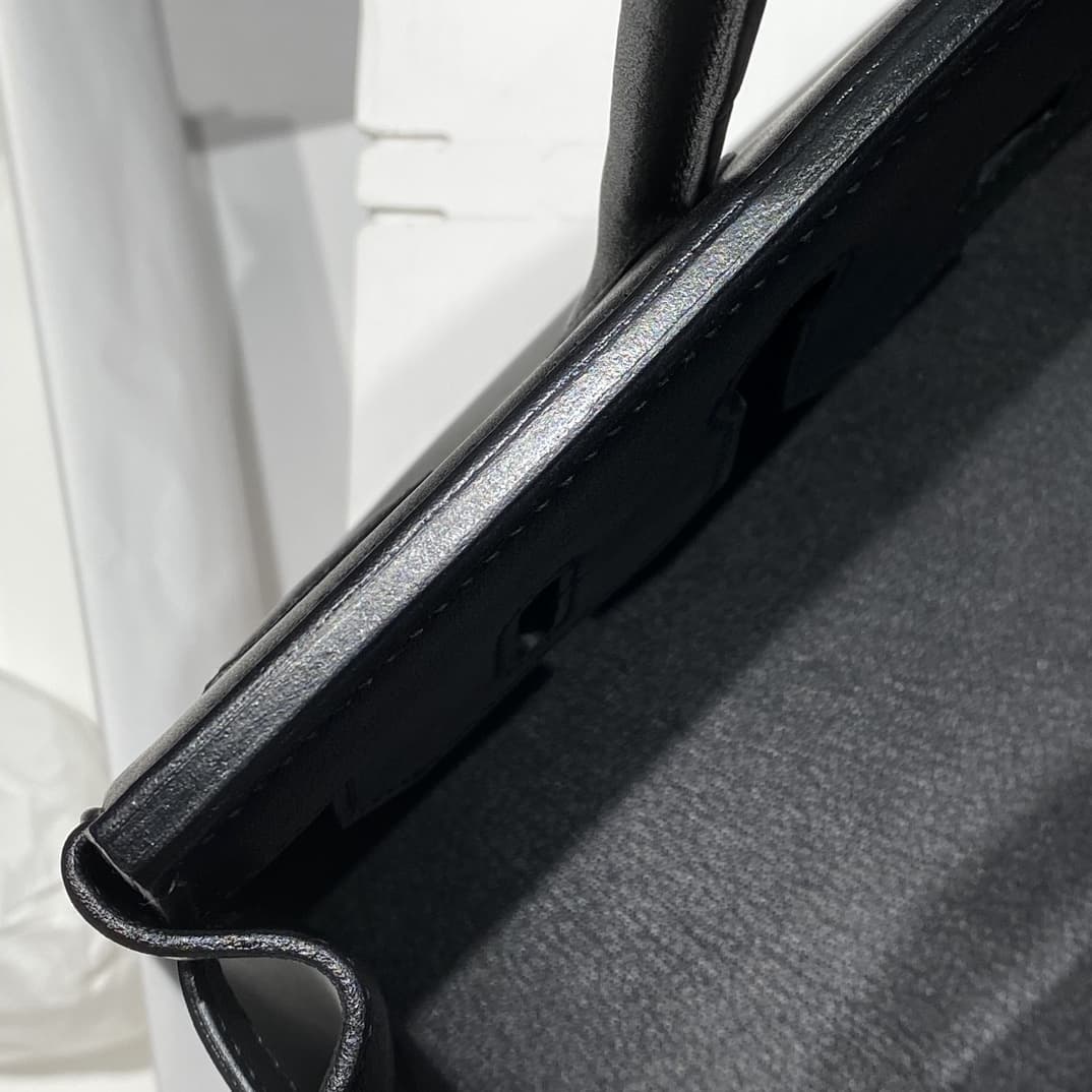 Hermes Shoulder Birkin 29 Swift leather Black & Silver Metal WAX High