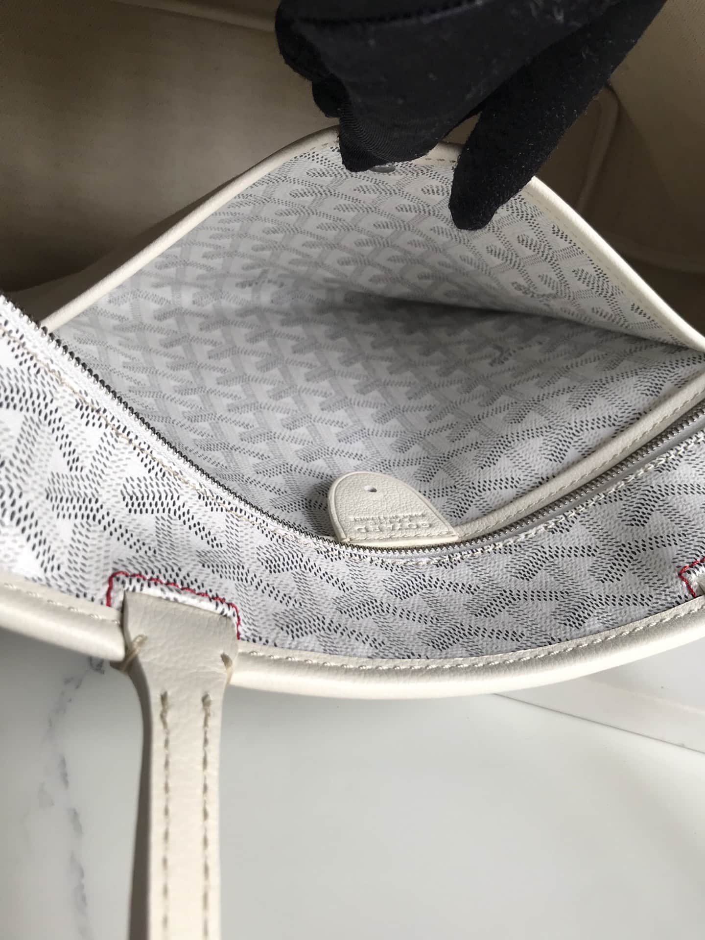 ARTOIS PM BAG Goyardine Canvas & Chevroches Calfskin White High