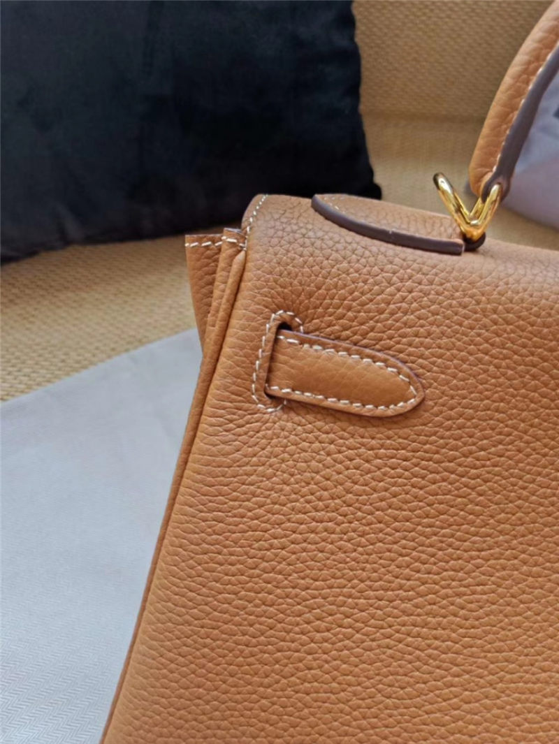 Hermes Kelly 25/28 Retourne Bag Calfskin In Camel High