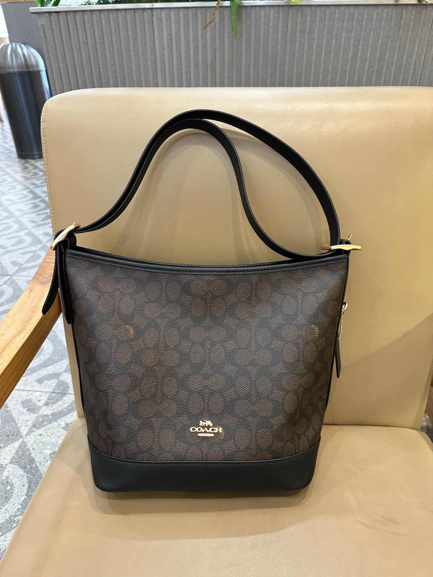 Coach Jude Duffle Bag in Signature Canvas with Walnut Leather High