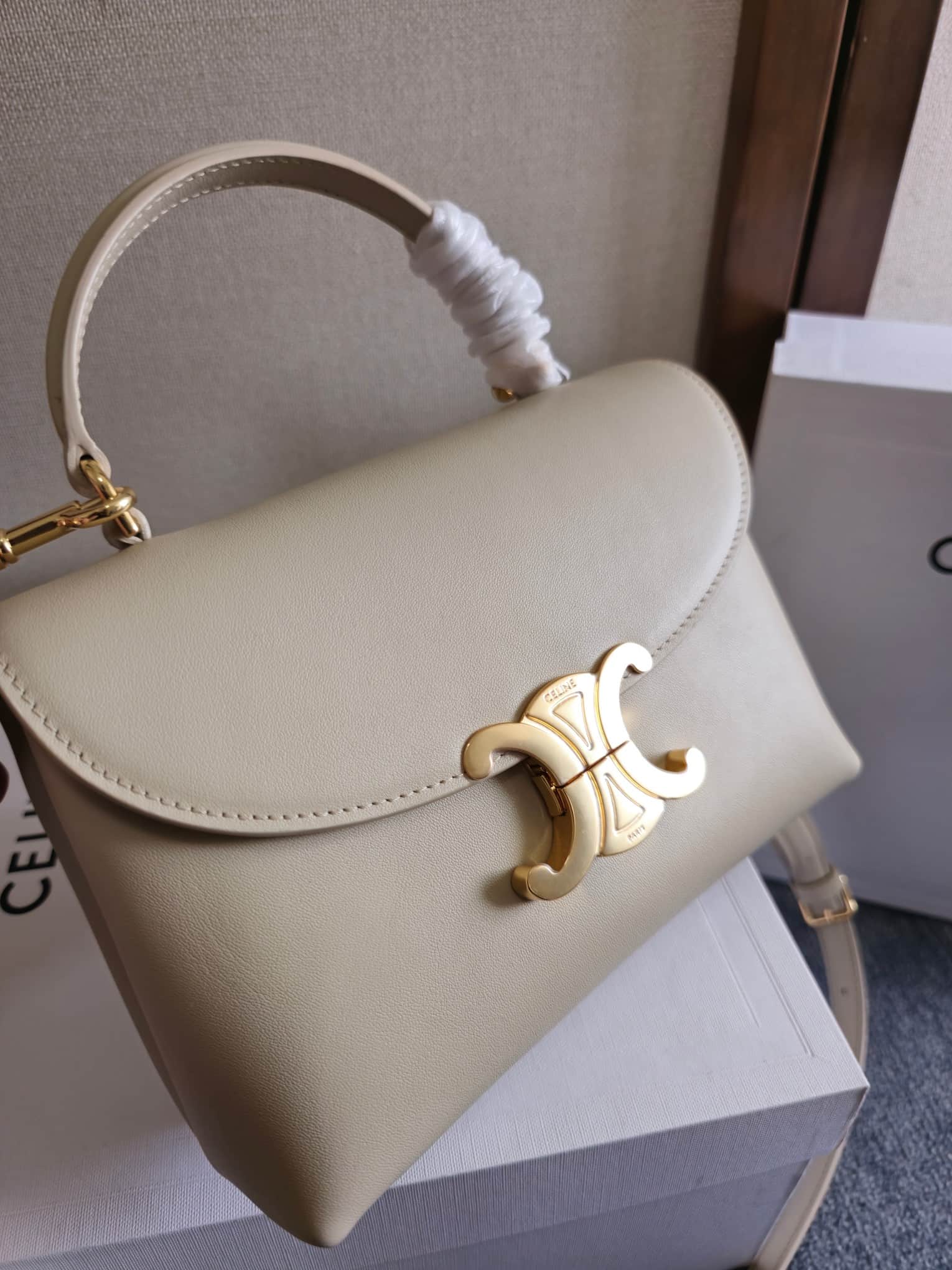 Celine Mini Nino bag in Beige Supple Calfskin High