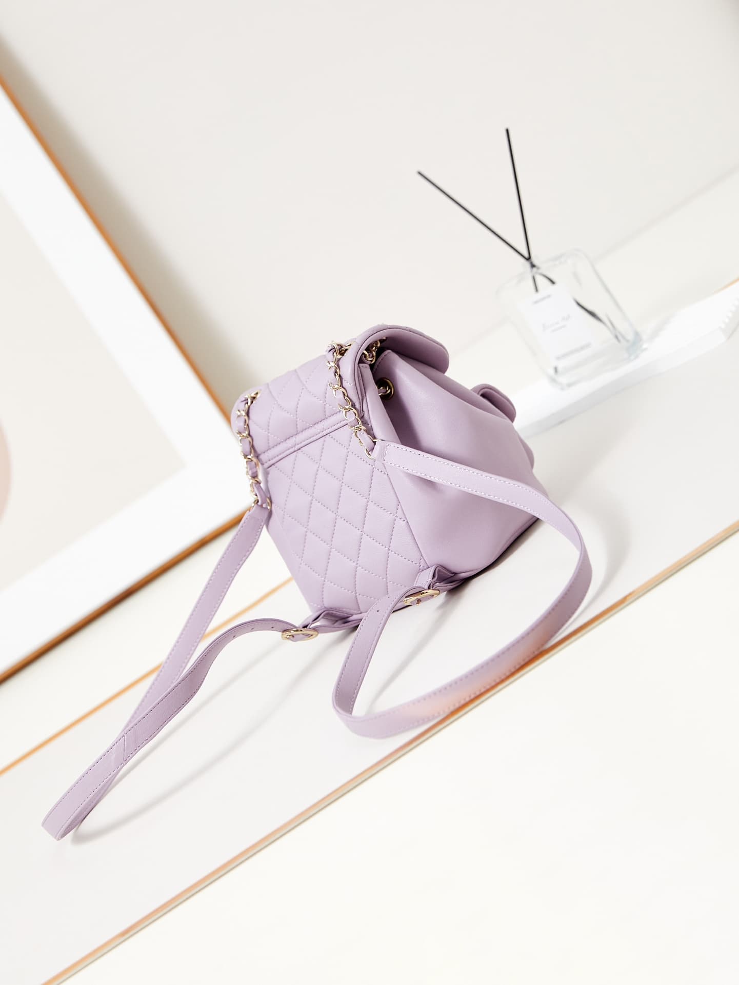Chanel Small Quilted Duma Backpack Lambskin AS2908 Purple A