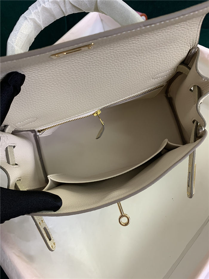 Hermes Birkin Sellier Bag 25/30cm Epsom Leather WAX Etoupe Silver-Metal High