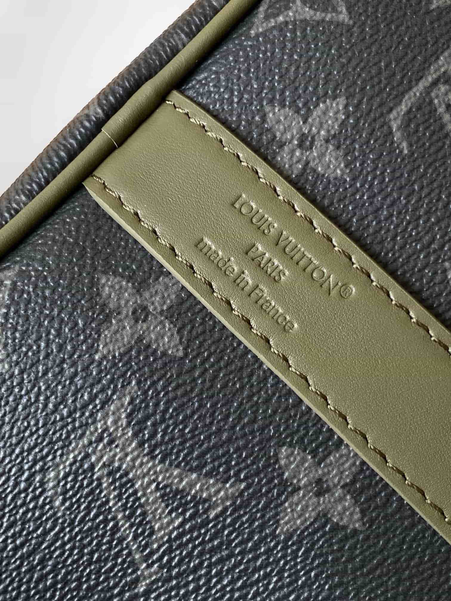Louis Vuitton Keepall Bandoulière 35 Khaki Green Monogram Eclipse coated canvas M28639 High