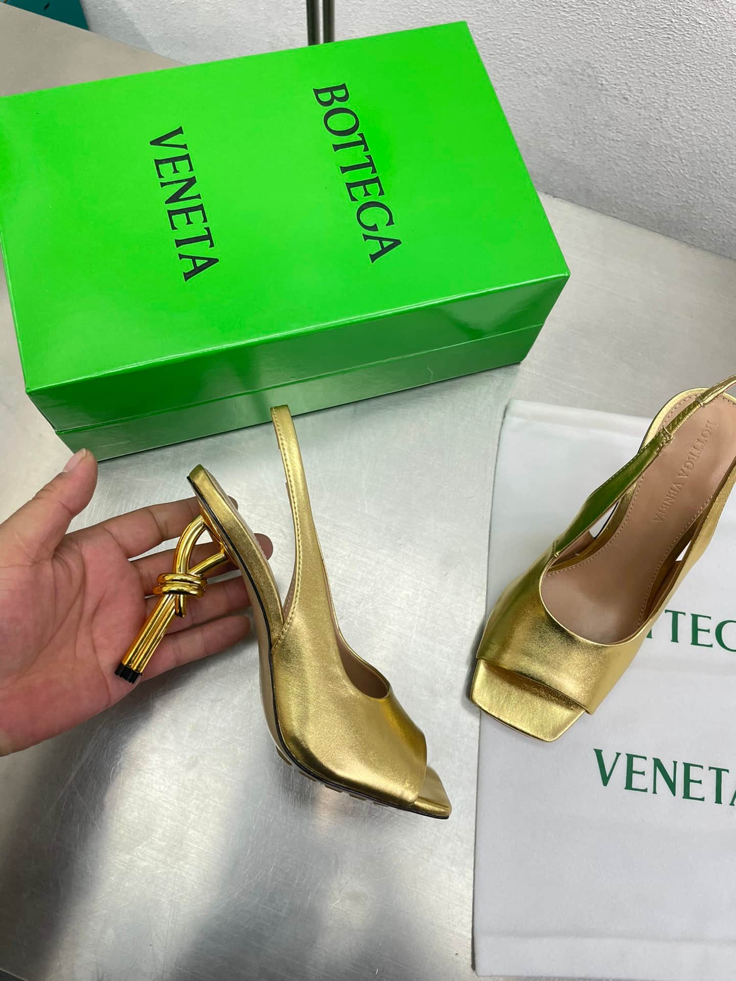 Bottega Veneta Knot Slingback Sandals