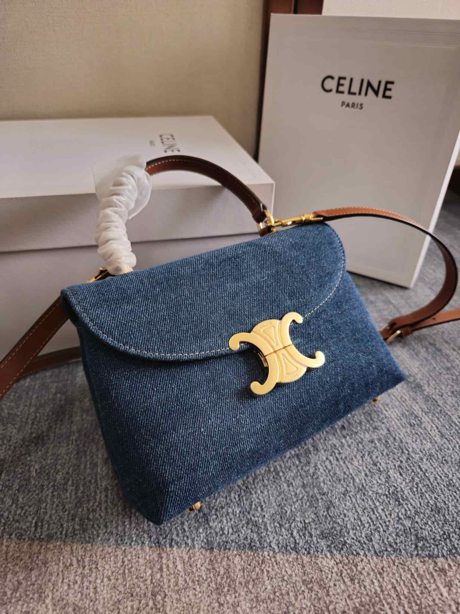 Celine Mini Teen Nino bag in Blue Denim High