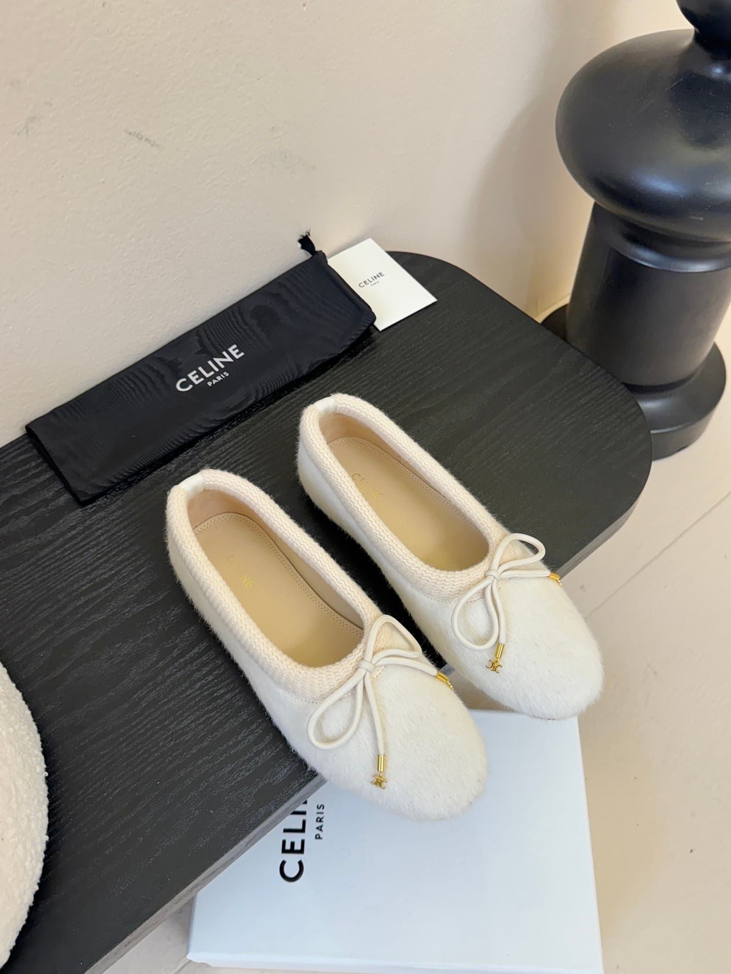CELINE ABBY BALLERINA IN Alpaca Wool Shoes Women