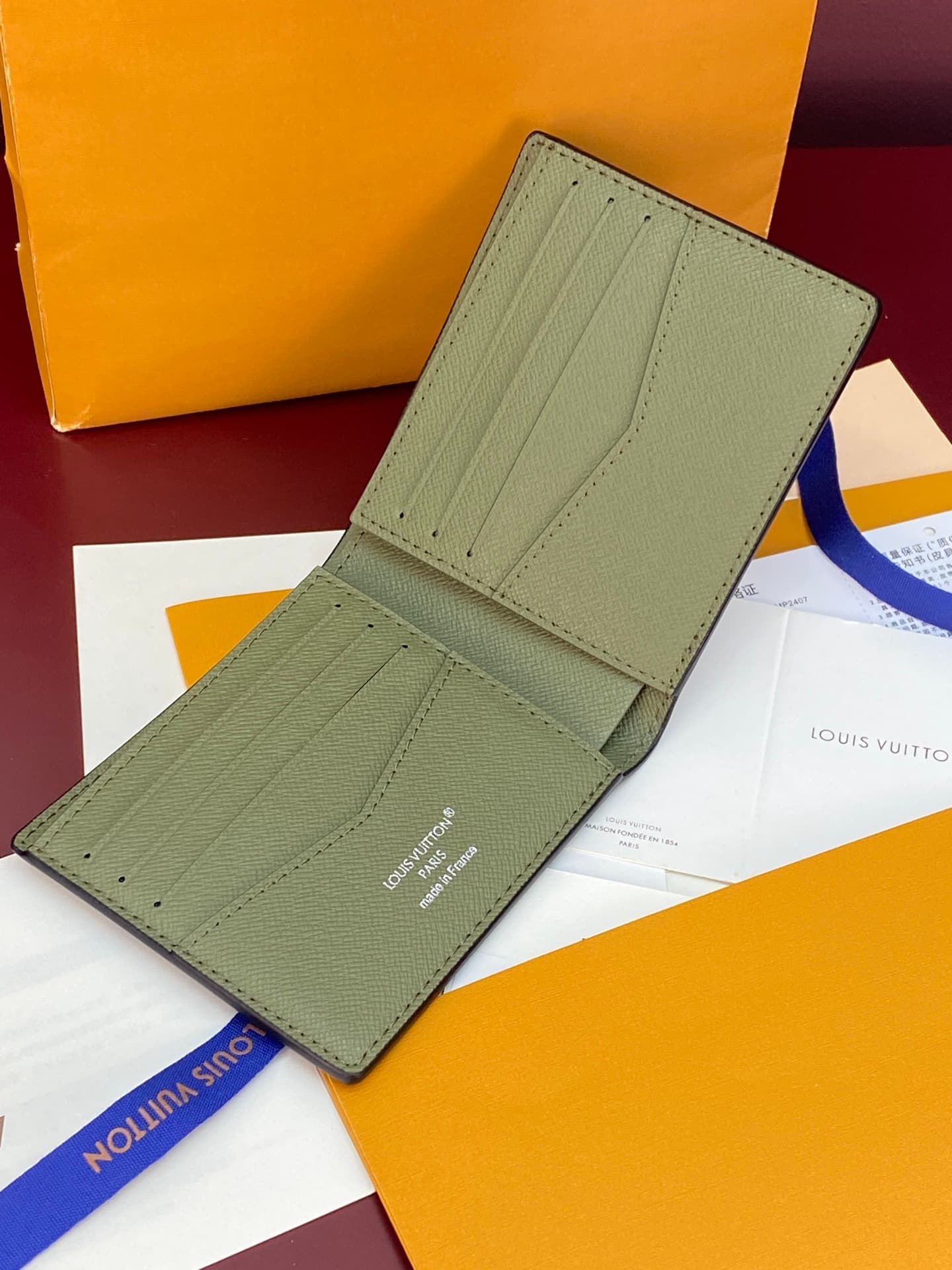 Louis Vuitton Slender Wallet Khaki Green Monogram Eclipse coated canvas M28644 High