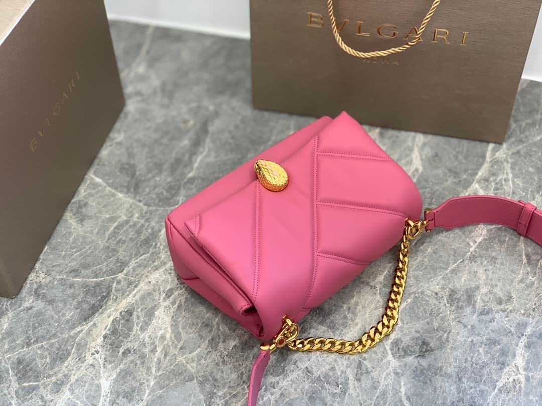 BVLGARI Serpenti Cabochon Small Cross-body Bag Plum Red High