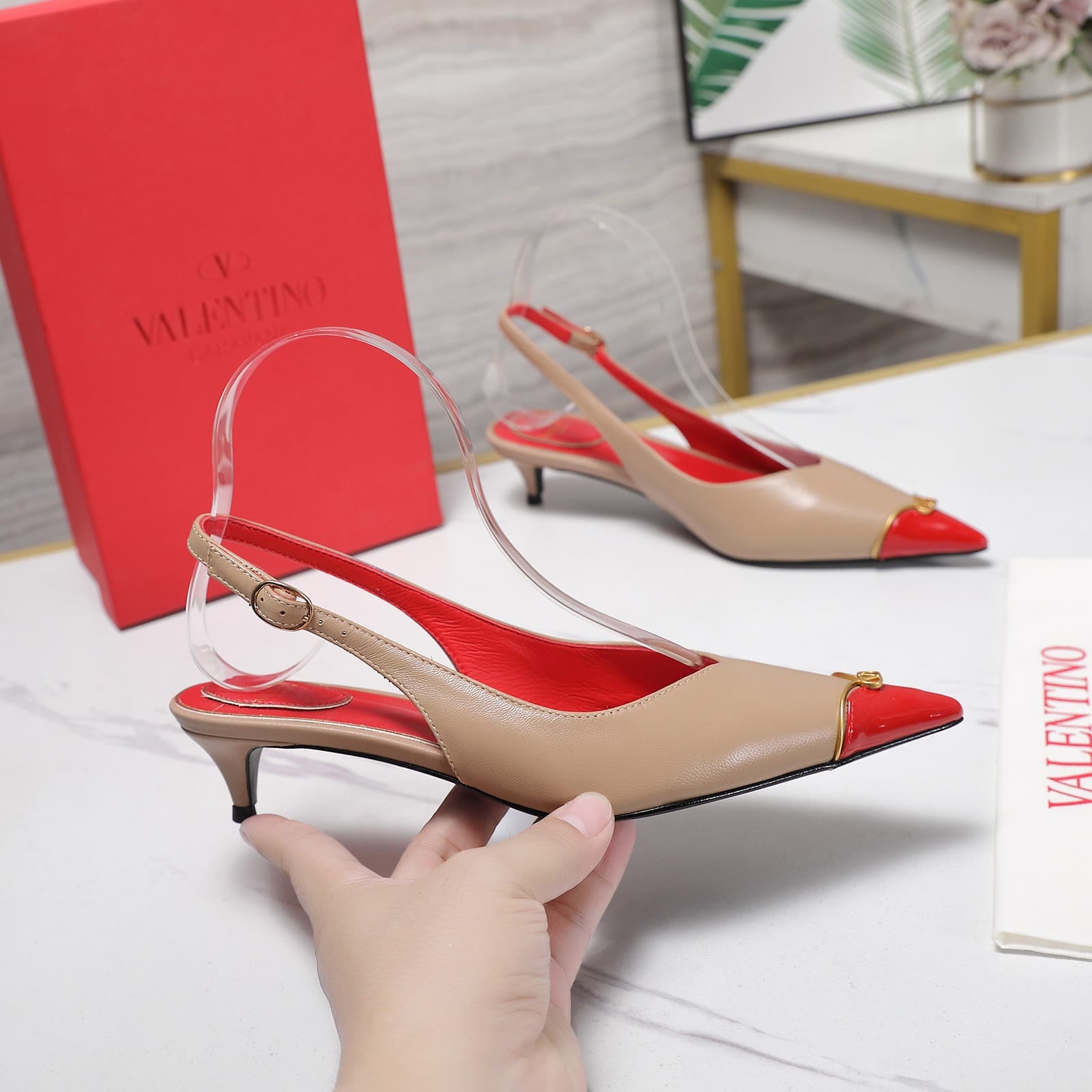 Valentino Garavani VLogo Signature kitten-heel slingback pumps