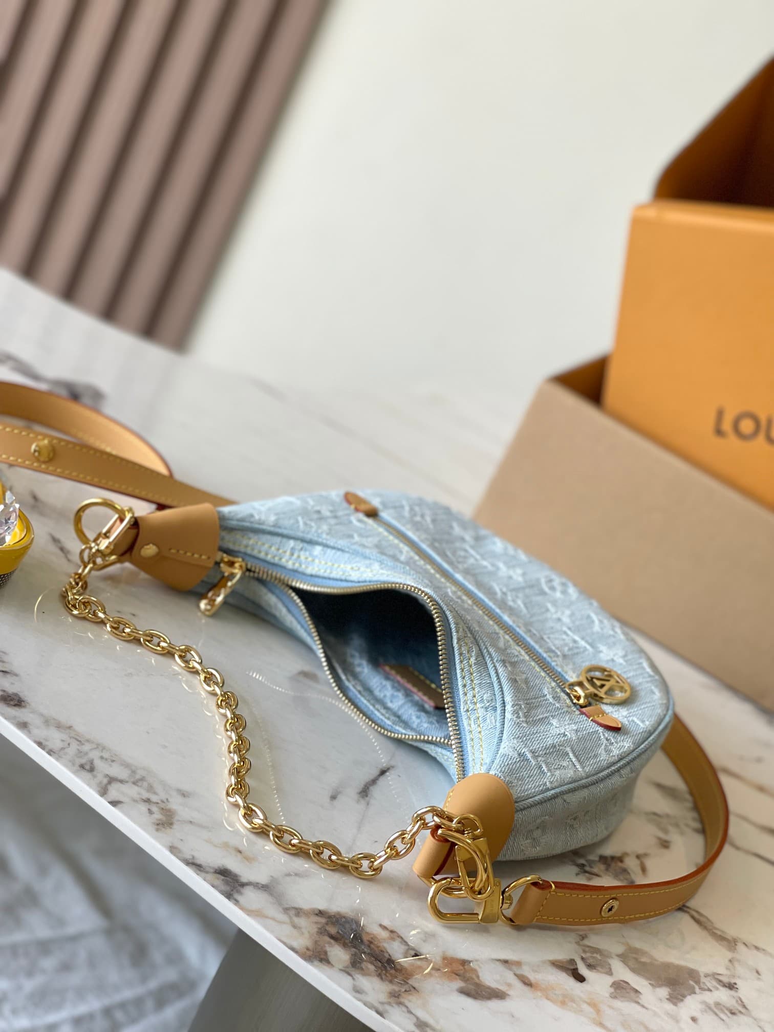 Louis Vuitton Loop Sky Blue Denim M24846 TOP