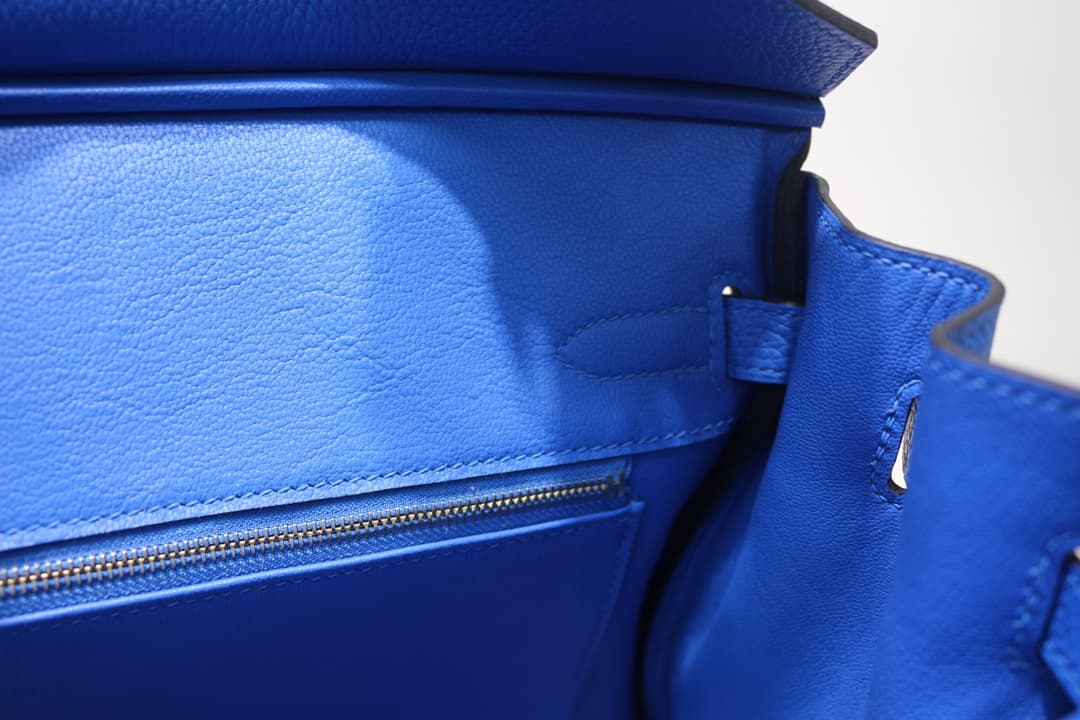 Hermes Birkin 25/30/35cm Bag Togo Leather In Blue Hydra WAX High