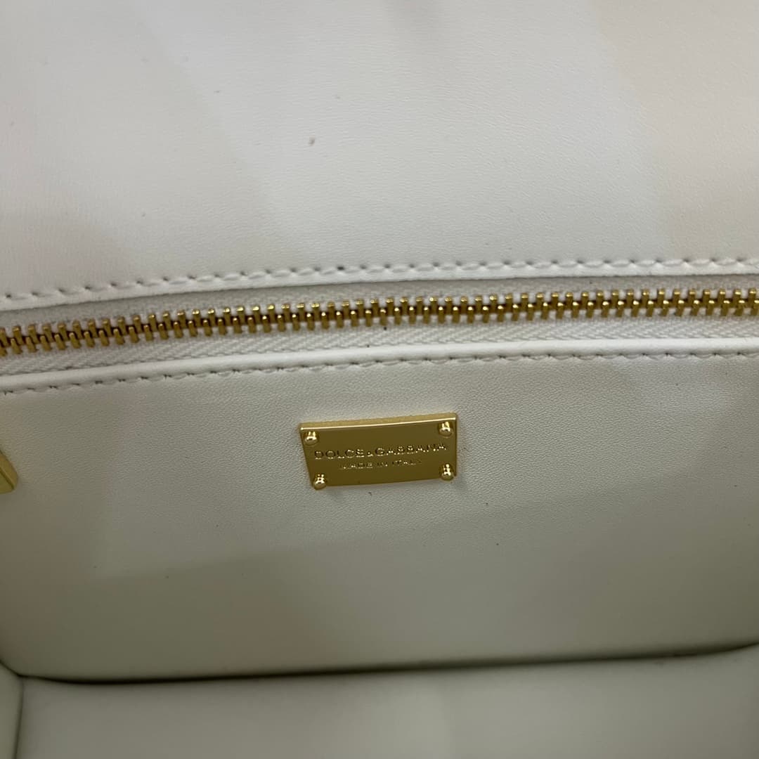Dolce & Gabbana White calf leather DG Logo crossbody bag high