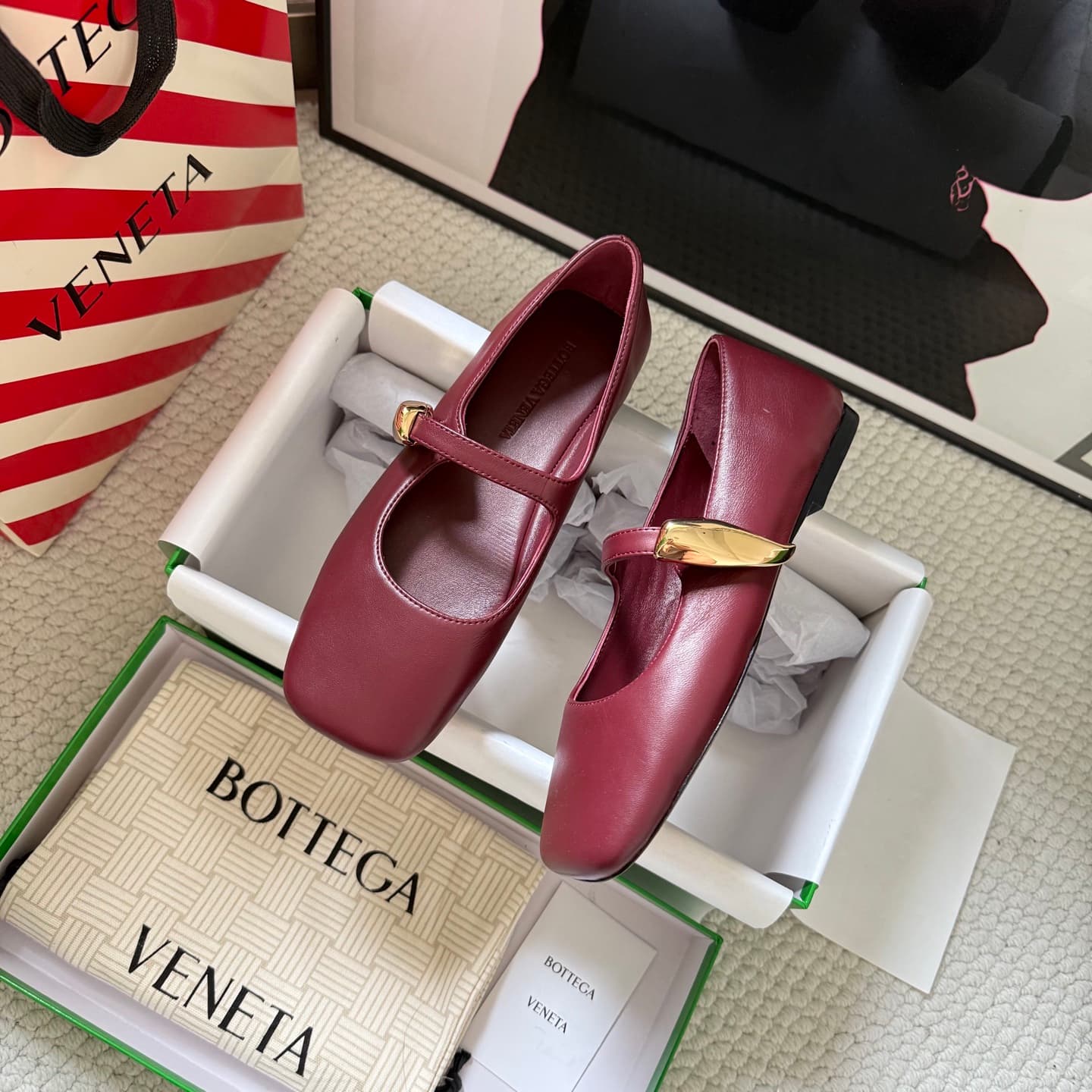 Bottega Veneta Nappa Leather Mary Jane Flats Women