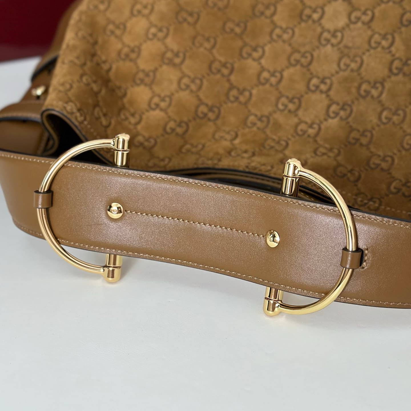 Gucci Beatrix medium tote bag 850926 Brown GG Suede High