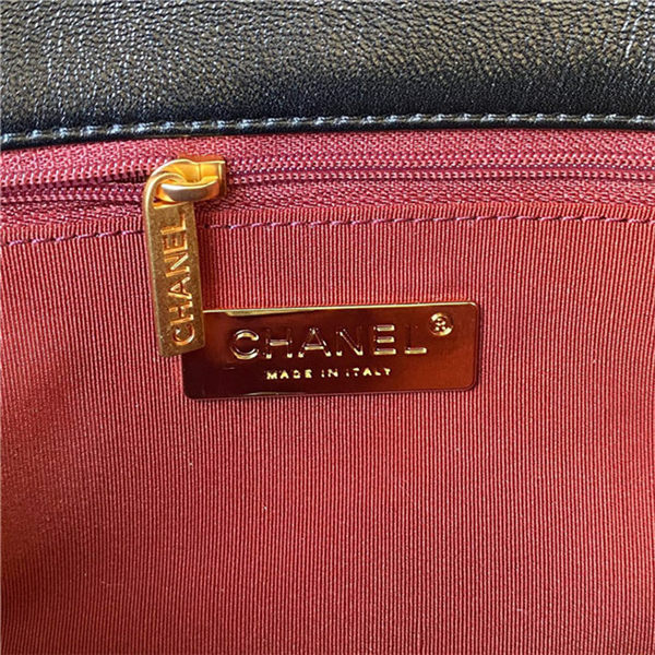 Chanel 19 Flap Bag Lambskin Black Silver High