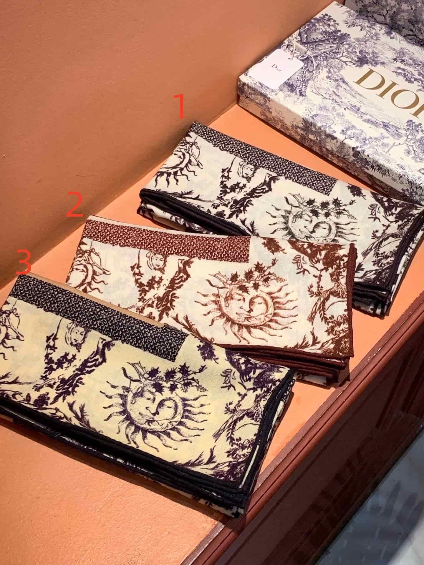 Dior Toile de Jouy Soleil square scarf
