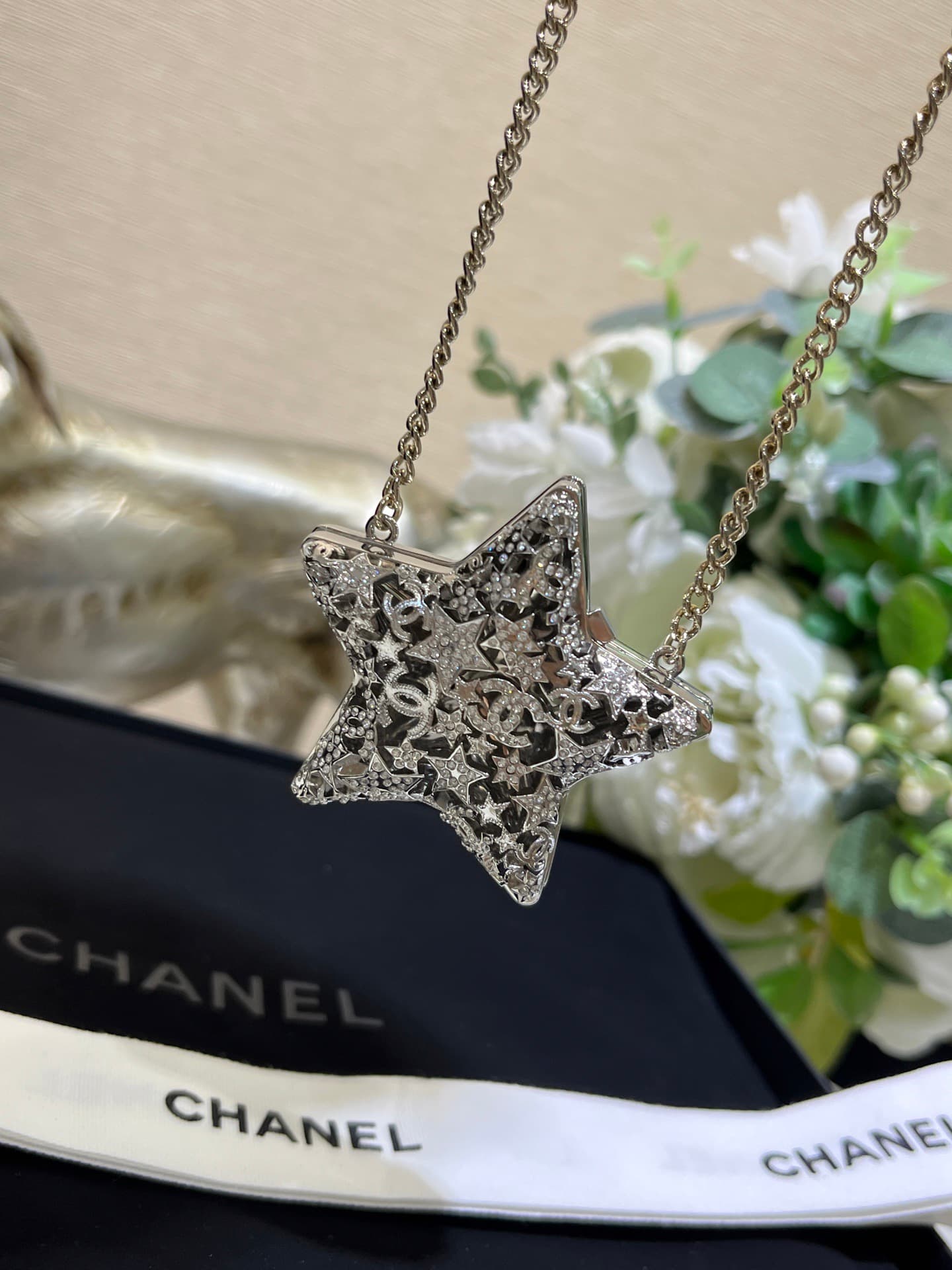Chanel CC Star Pendant Necklace High