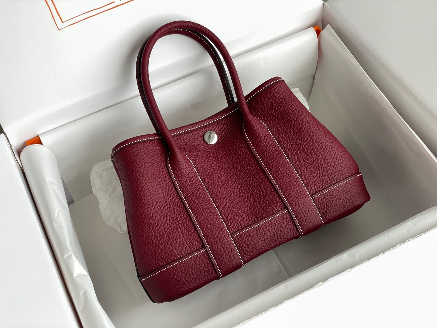 Hermes Garden Party 23 bag in Rouge H Togo Leather WAX High
