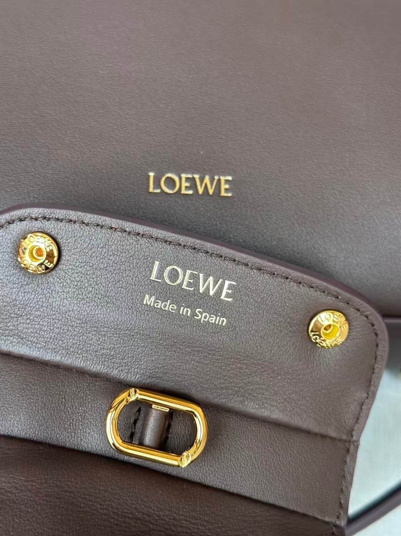 LOEWE Small Madrid bag in supple Calfskin Dark Brown High