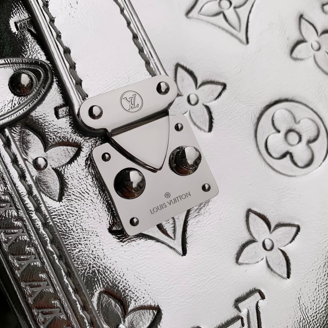 Louis Vuitton Side Trunk bag in silver Monogram Miroir leather M26223 High