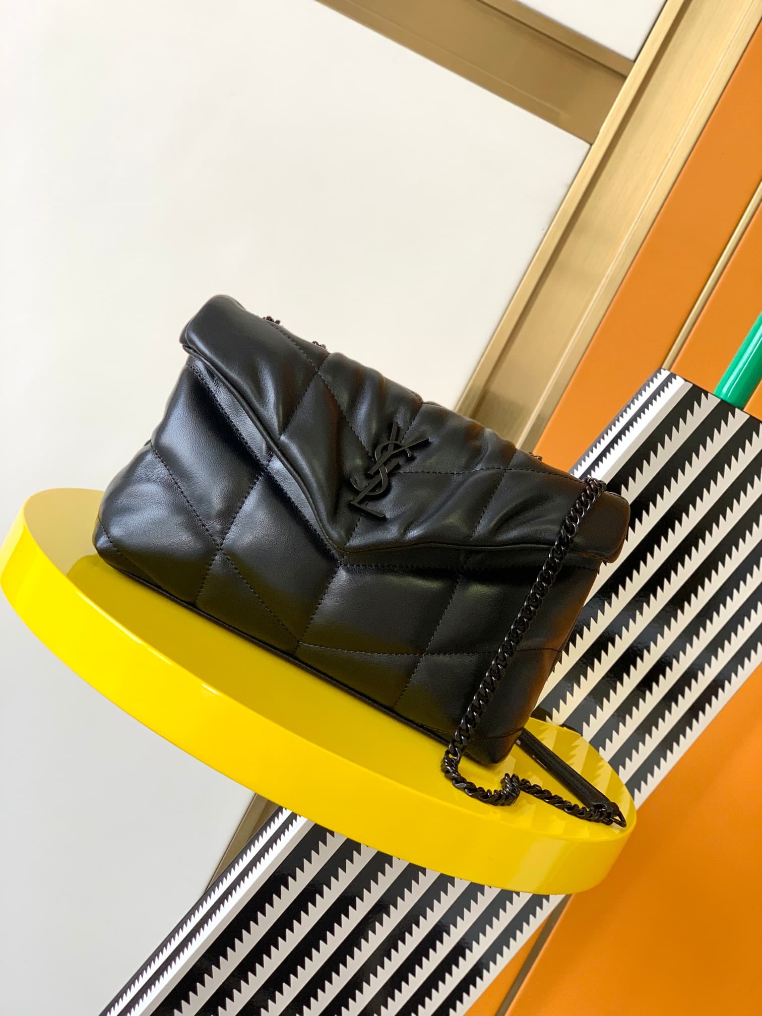 Saint Laurent Loulou Puffer bag in black lambskin 759337 High