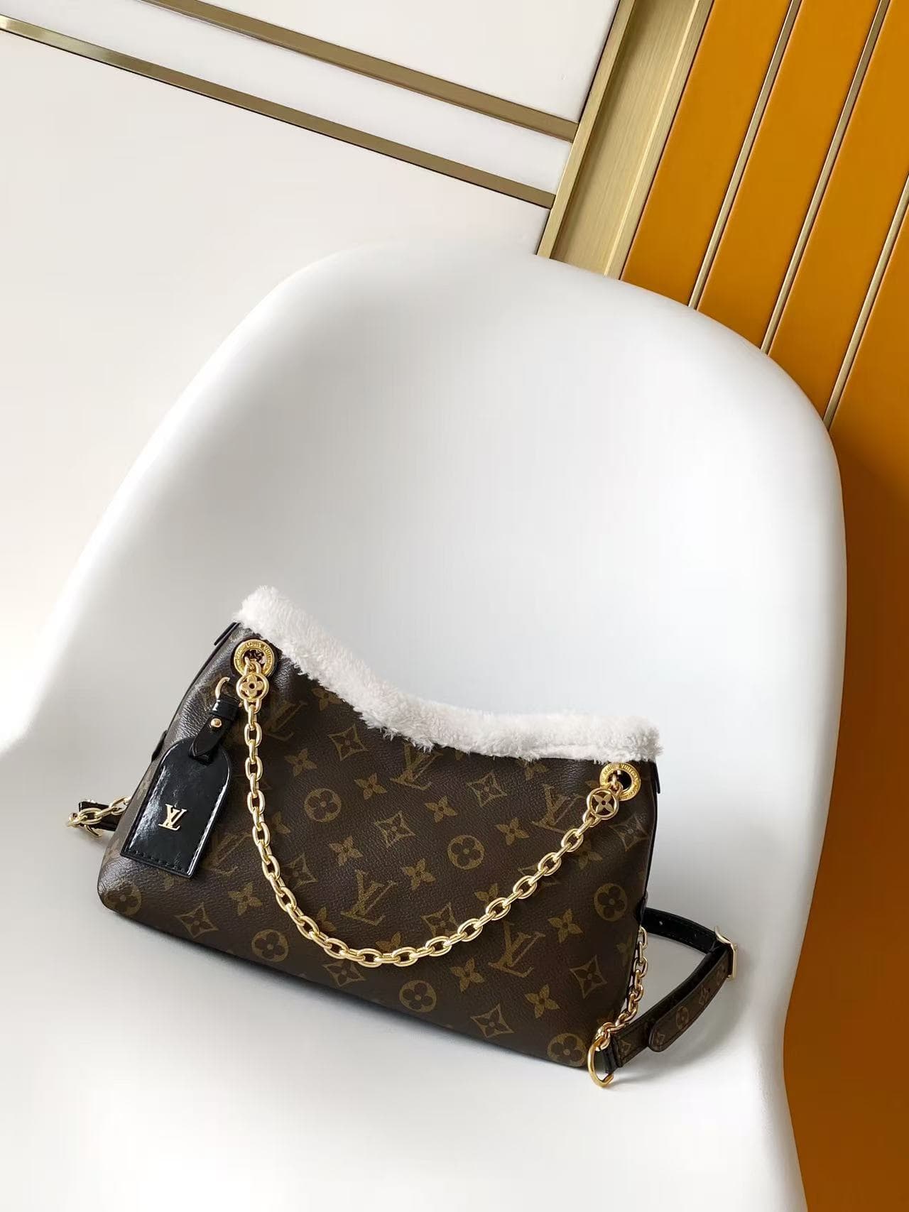 Louis Vuitton CarryAll BB Monogram Shearling Leather M26568 High