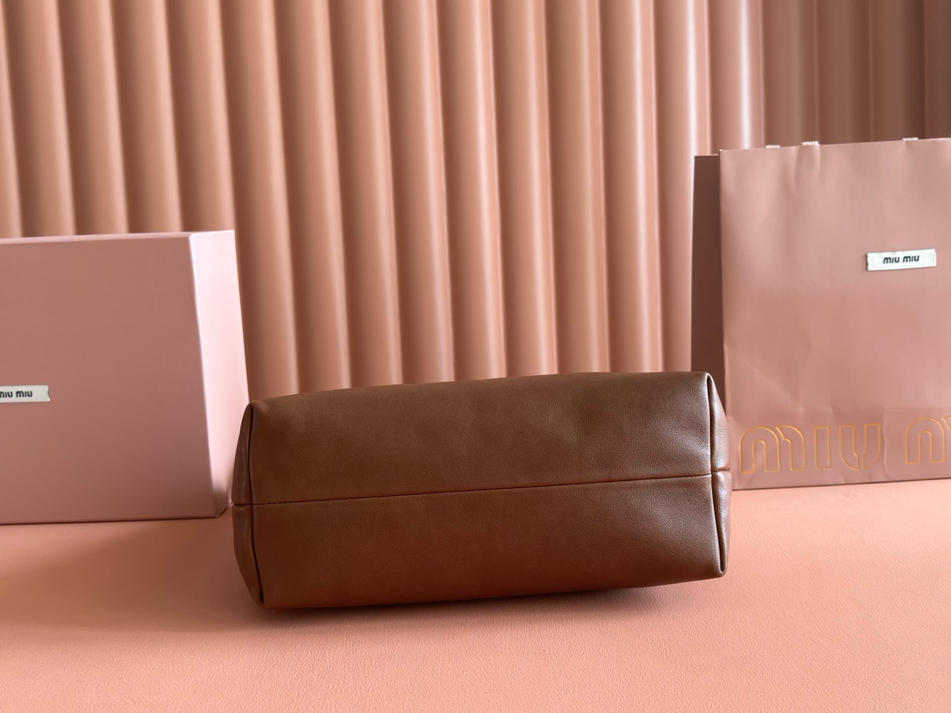 Miu Miu Spirit nappa leather bag Brown 5BC217 High