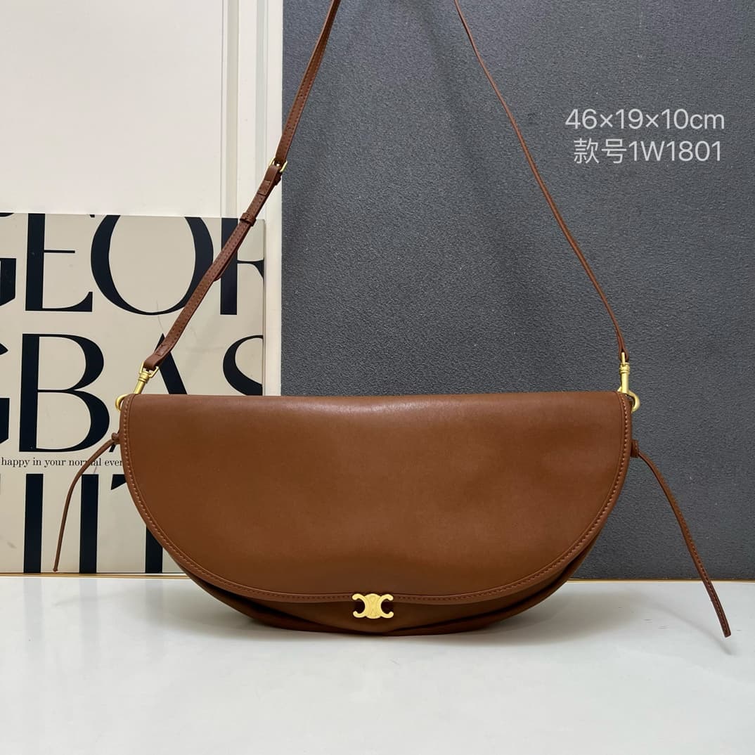 Celine Little Halfmoon Soft Triomphe bag Supple Shiny Lambskin
