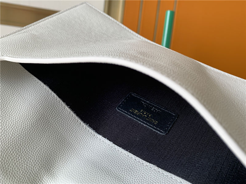 UPTOWN POUCH IN GRAIN DE POUDRE EMBOSSED LEATHER White High