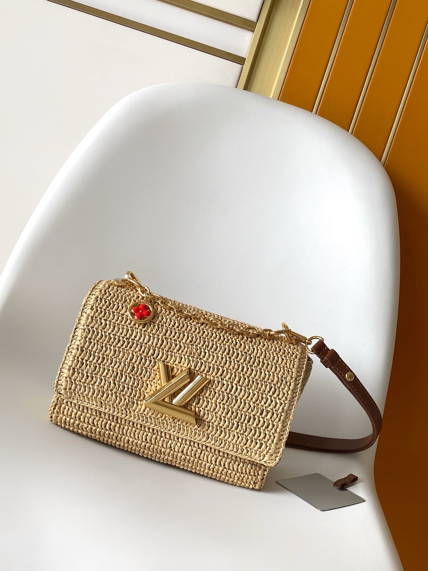 Louis Vuitton Twist PM Slim Brown Raffia M14309 High