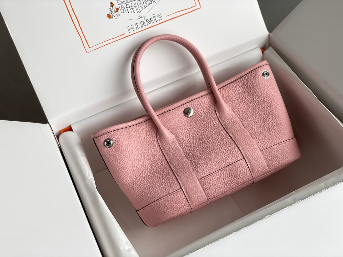 Hermes Garden Party 23 bag in Pink Togo Leather WAX High