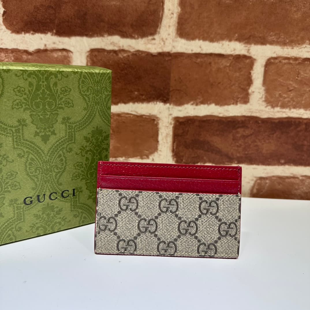 GUCCI Bi-color GG card case 768248 Red High