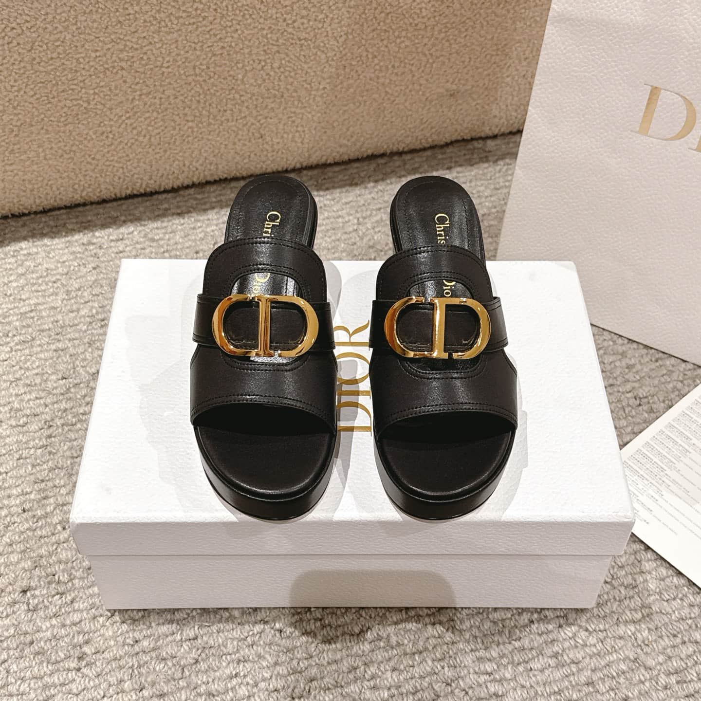 Dior 30 Montaigne Heeled Slide Sandal Shoes Women