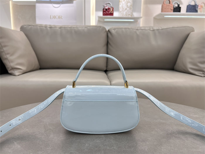 30 Montaigne Avenue Top Handle Bag Small Calfskin Blue High