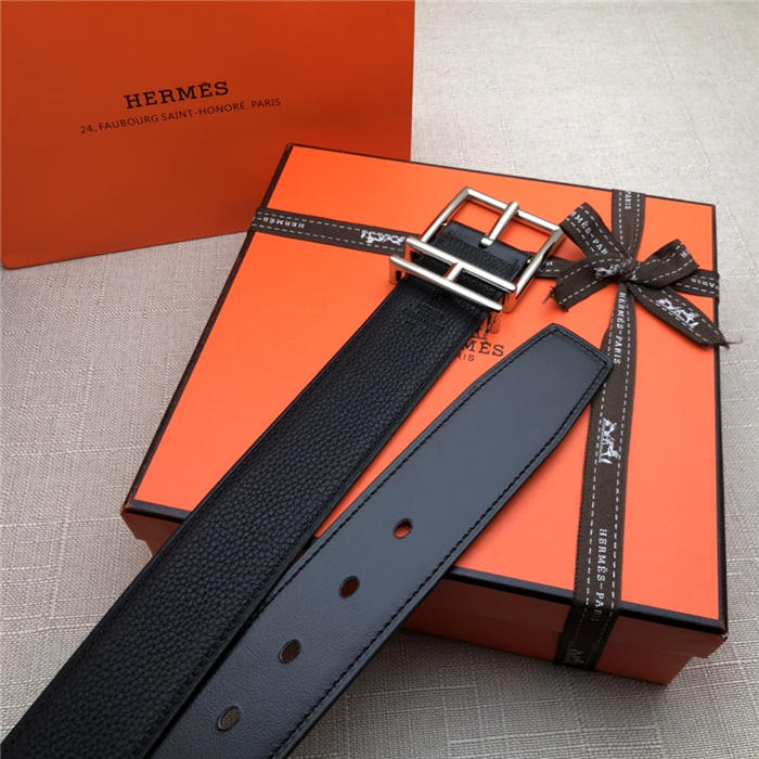 Hermes Nathan 38 reversible belt Togo Black High